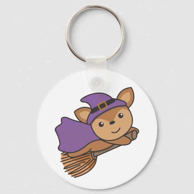 Llavero Deer Halloween Witch Kids Witch Costume Keychain (Anverso)