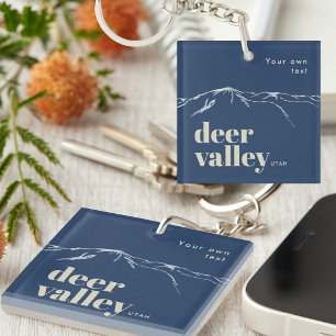 Llavero Deer Valley Utah montaña garabateada
