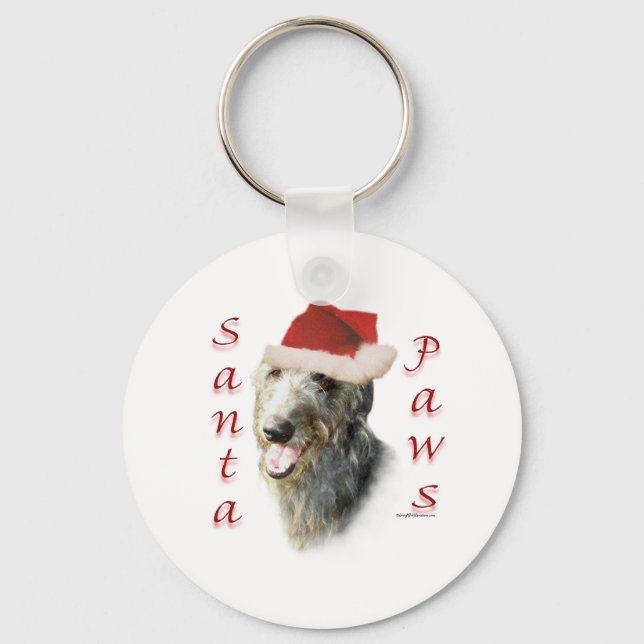 Llavero Deerhound Santa Paws de Escocia (Anverso)