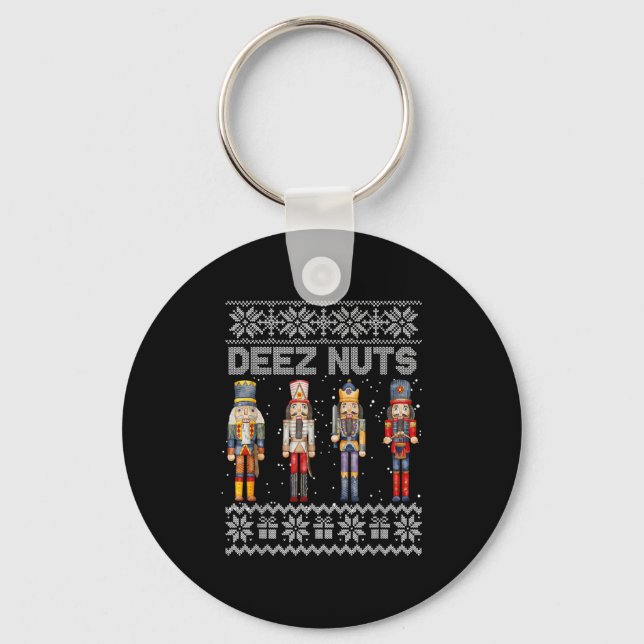 Llavero Deez Nutcracker Navidades feos Sweater Funny (Anverso)