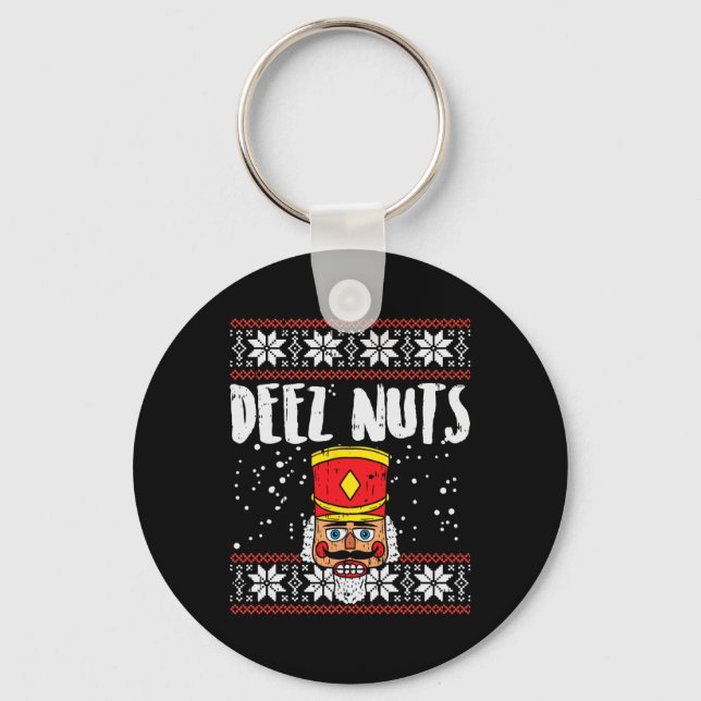 Llavero Deez Nuts Nutcracker Navidades feos regalo de meme (Anverso)