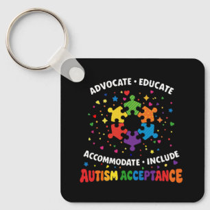 Llavero Defensor de la aceptación del autismo Educar Rompe