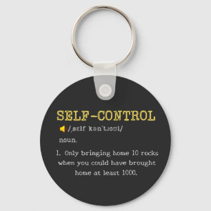Llavero Definición de autocontrol divertida personalizada