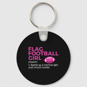 Llavero Definición de Chica de Fútbol con Bandera Graciosa