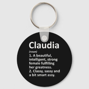 Llavero Definición de Claudia Nombre Personalizado Navidad