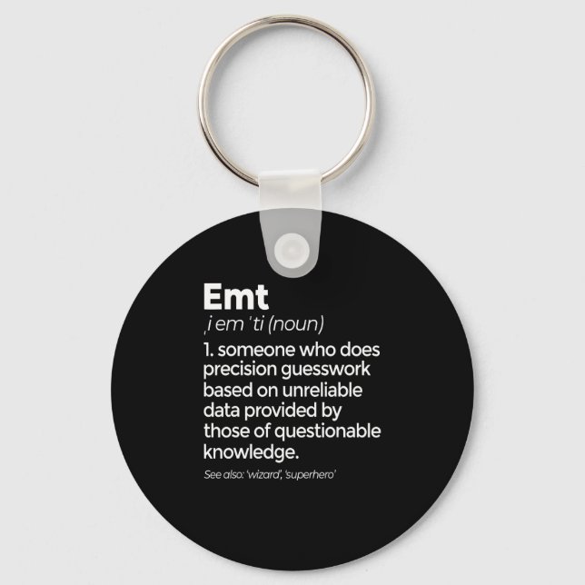 Llavero Definición de EMT Funny EMS Equipo médico de emerg (Anverso)