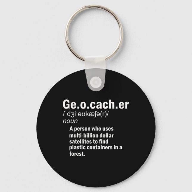 Llavero Definición de Geocaching Geocacher  (Anverso)
