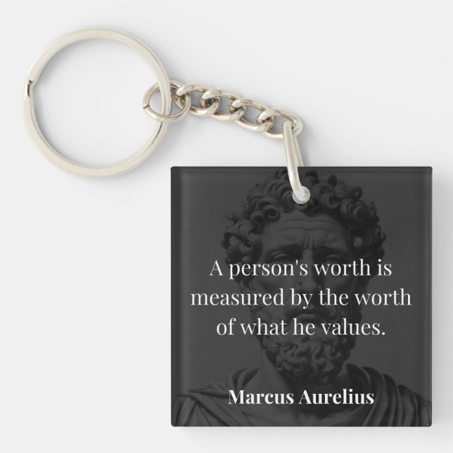 Llavero Definición de Valor: Marcus Aurelius en Valores (Frente)