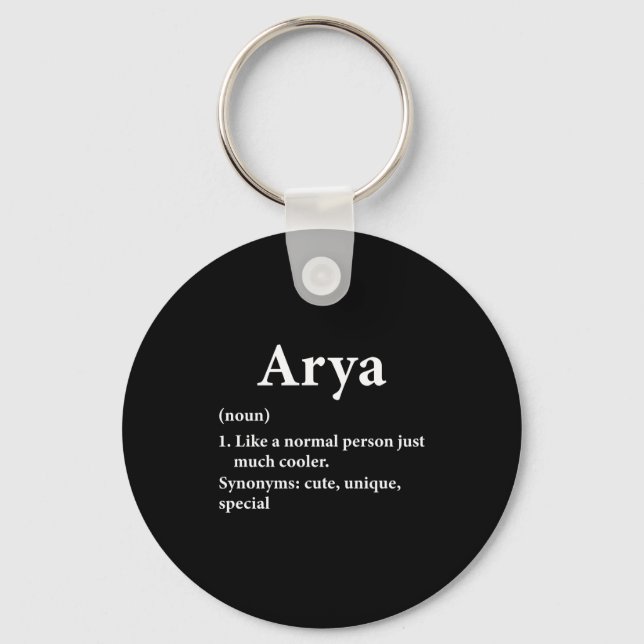 Llavero Definición del nombre Arya (Anverso)