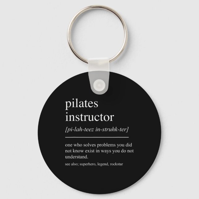 Llavero Definición Divertida de Instructor de Pilates Prof (Anverso)
