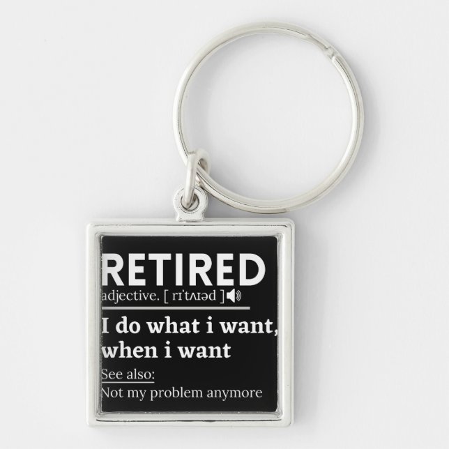 Llavero definición jubilada, jubilación graciosa, jubilado (Frente)