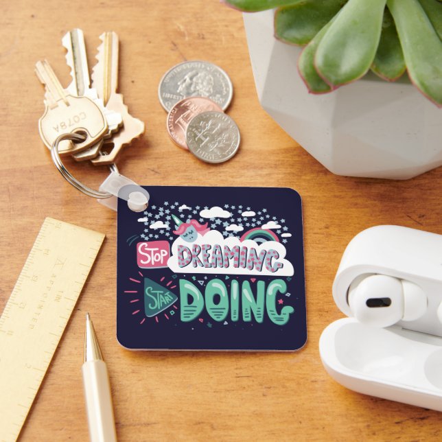 Llavero Deja de soñar, empieza a hacer azul oscuro (Escritorio )