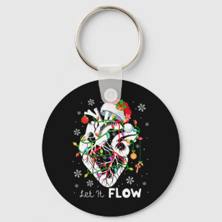 Llavero Deja que la anatomía de la Navidad fluya Santa Cor