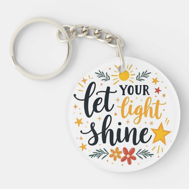 Llavero Deja que tu luz brille | Cita bíblica inspiradora (Frente)