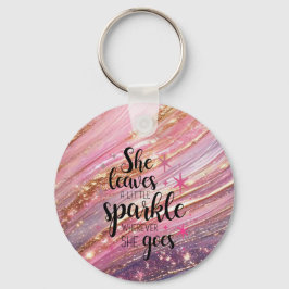 Llavero Deja Un Pequeño Cepillo Espumoso Y Purpurina