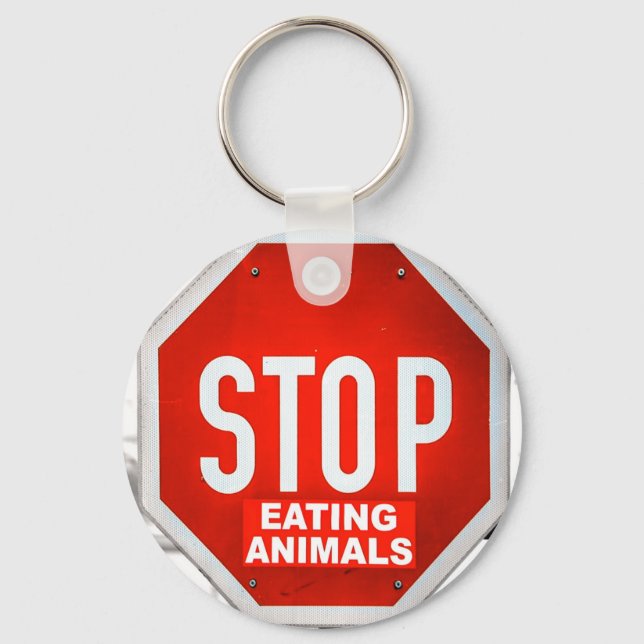 Llavero Dejar de comer animales Vegetarianos (Anverso)