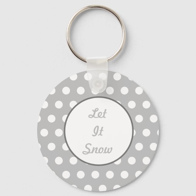 Llavero Dejar que nieve Keychain (gris y blanco) (Anverso)