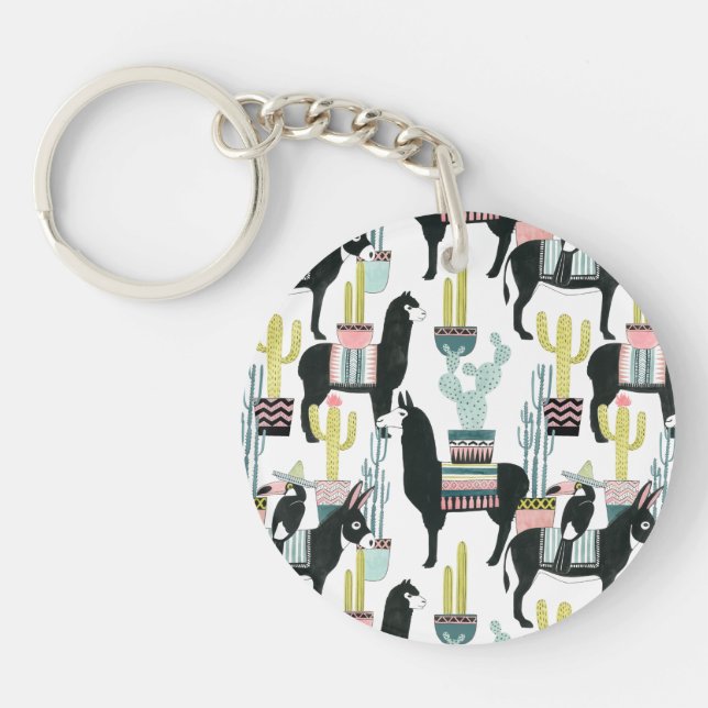 Llavero Déjenos Taco sobre modelo de la llama y del burro (Frente)