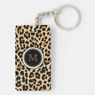Llavero del acrílico del estampado leopardo del