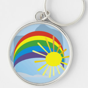 Llavero del arte abstracto del arco iris de la sol