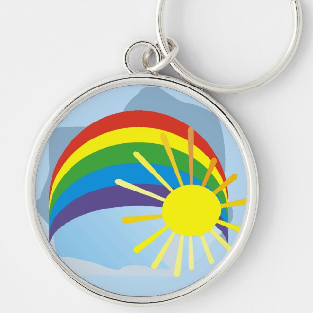 Llavero del arte abstracto del arco iris de la sol (Frente)