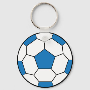 Llavero del azul del balón de fútbol