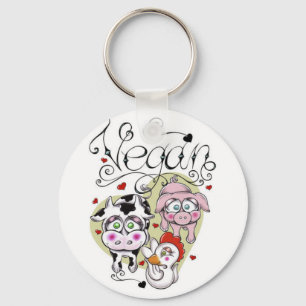 Llavero del botón del vegano