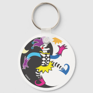 Llavero del bufón del yinyang del baile