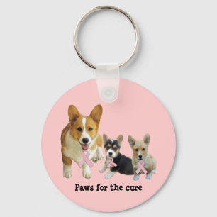 Llavero del cáncer de pecho del Corgi Galés del