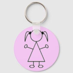 Llavero del chica del palillo - rosa