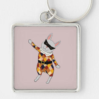 Llavero del conejito del Harlequin del baile