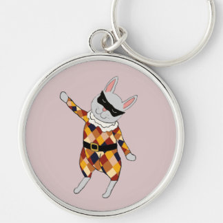 Llavero del conejito del Harlequin del baile