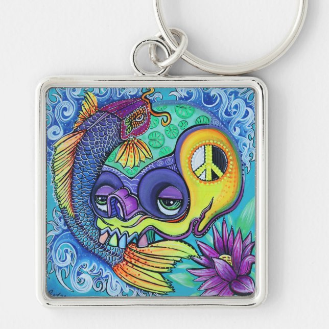 Llavero del cráneo de los pescados de Koi (Frente)