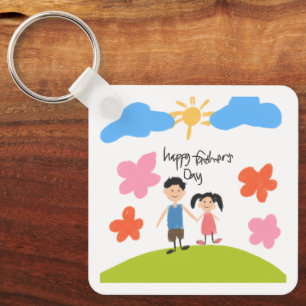 Llavero del Día del Padre con Dibujo de Niño Adora