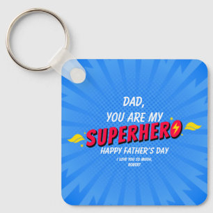 Llavero del Día del Padre de Superhéroe de Cómic A