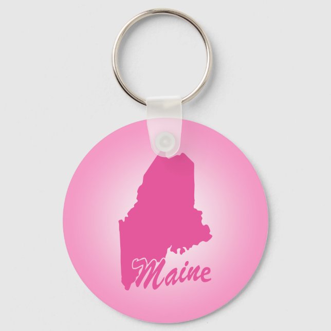 Llavero del estado de Maine rosa (Anverso)