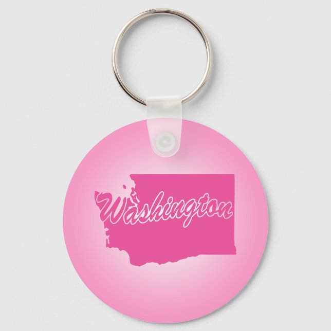 Llavero del Estado de Washington Rosa (Anverso)