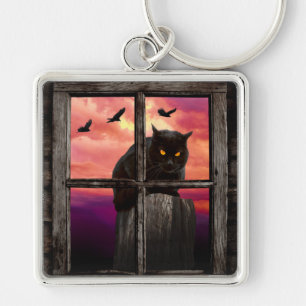 Llavero del gato de Halloween