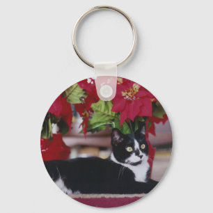 Llavero del gato del navidad