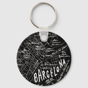 Llavero del mapa de Barcelona España