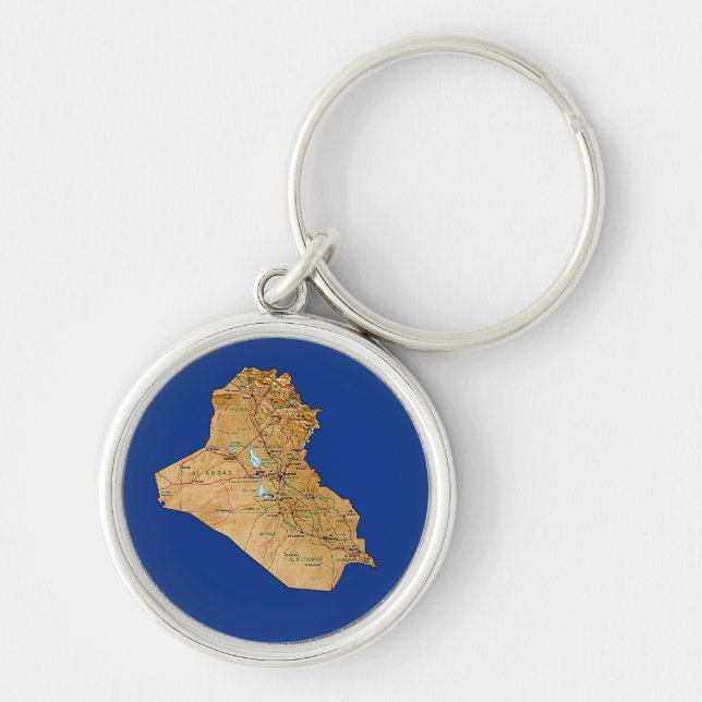Llavero del mapa de Iraq (Frente)