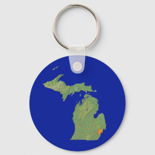 Llavero del mapa de Michigan