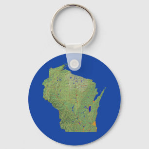 Llavero del mapa de Wisconsin