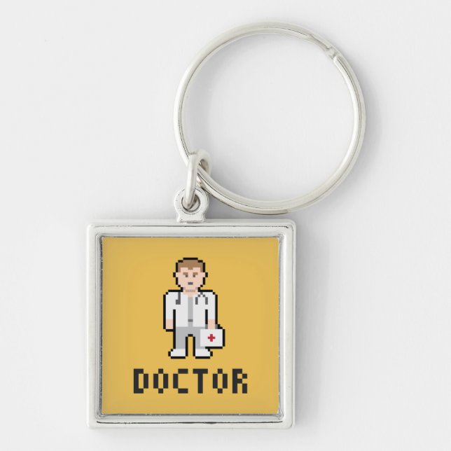 Llavero del médico del pixel (Frente)