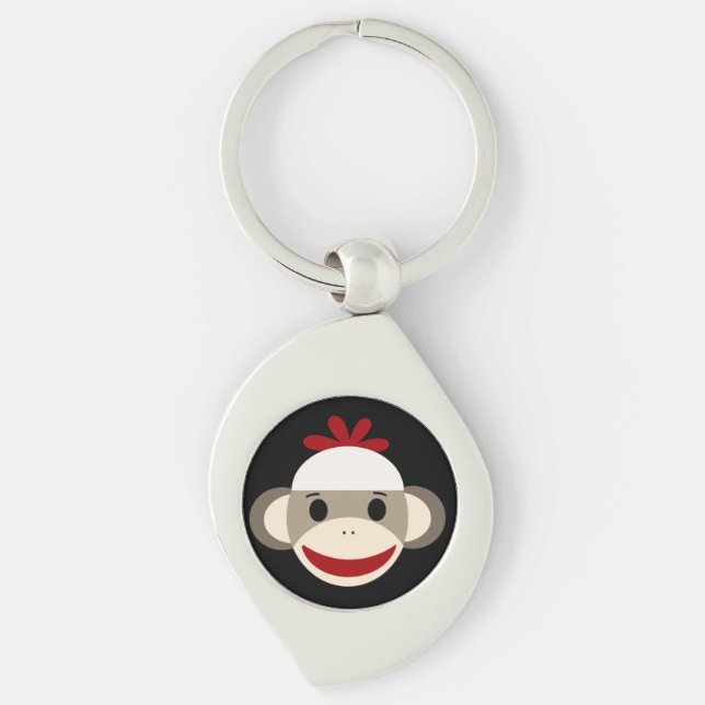 Llavero del metal del remolino del mono del (Anverso)