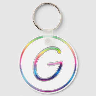 Llavero del monograma del arco iris de G