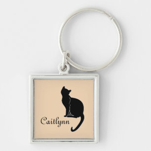 Llavero del nombre del gato negro