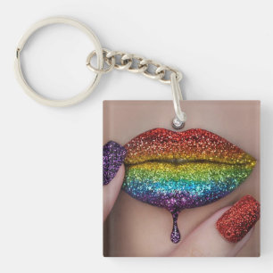 Llavero del Orgullo - Labial de Arcoíris Lesbiana