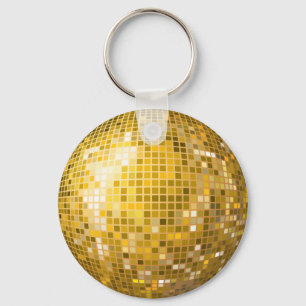 Llavero del oro de la bola de discoteca