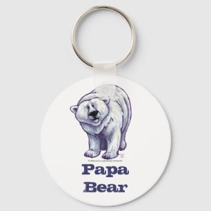 Llavero del oso polar del oso de la papá
